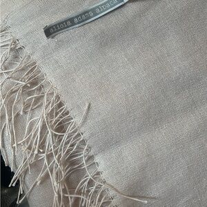 Alicia Adams Alpaca Beige Fringe Scarf